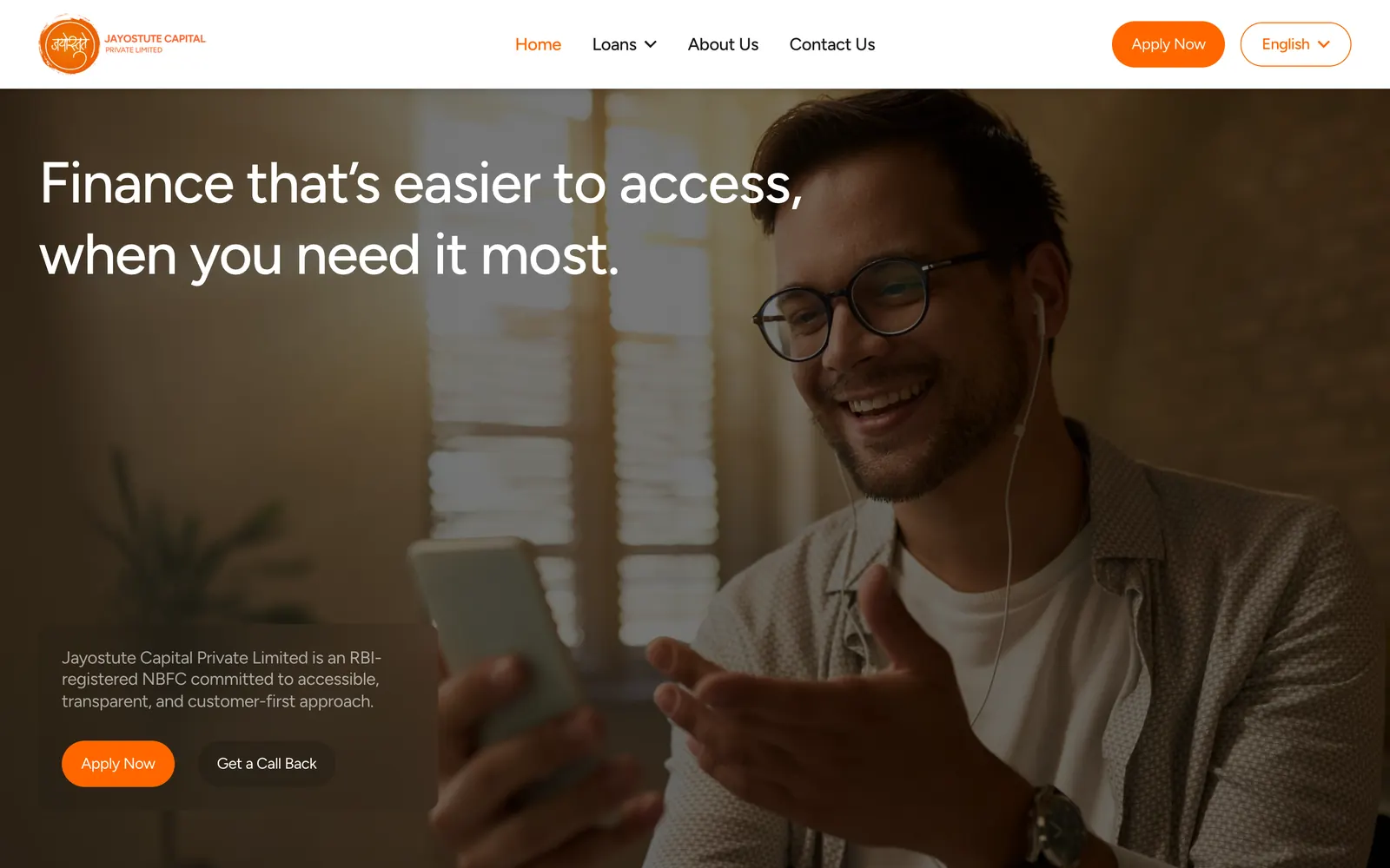 Jayostute Capital: the live site on desktop