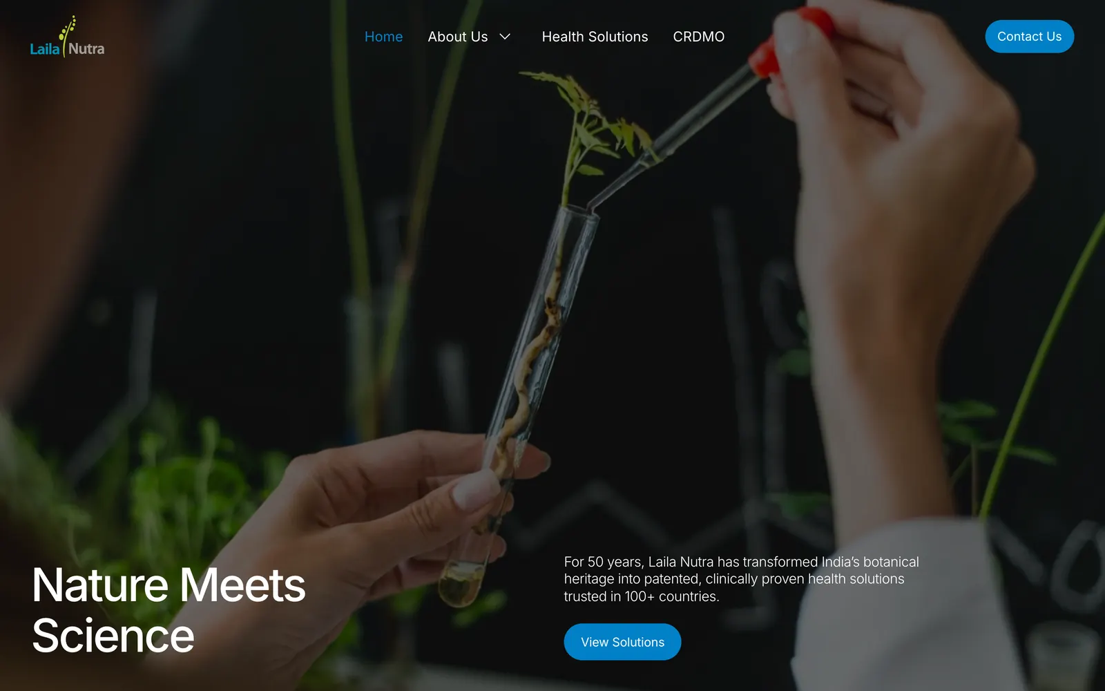 Laila Nutra: the live site on desktop