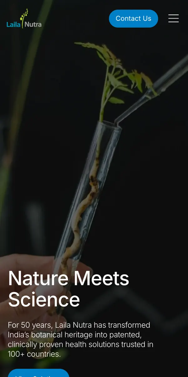 Laila Nutra: the live site on a phone